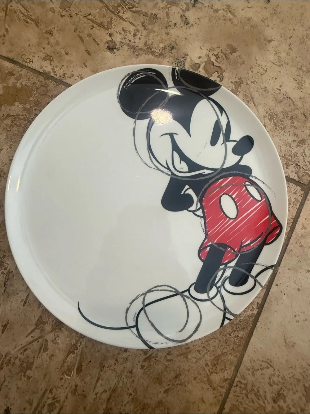 Disney Mickey & Minnie Pink and Red Dinnerware Plate and Tray Set
